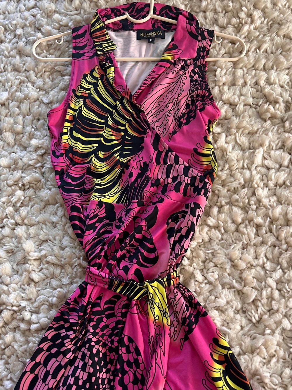 Fuchsia Floral-Print One-Piece Dress